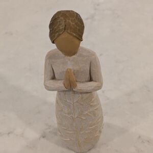 Praying Angel Sculpture - Cream and Brown Demdaco By Susan Lordi